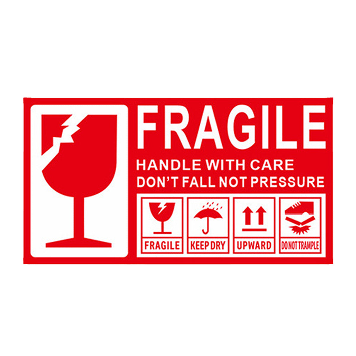 Fragile Warning Self-Adhesive Shipping Stickers Handle With Care Labels