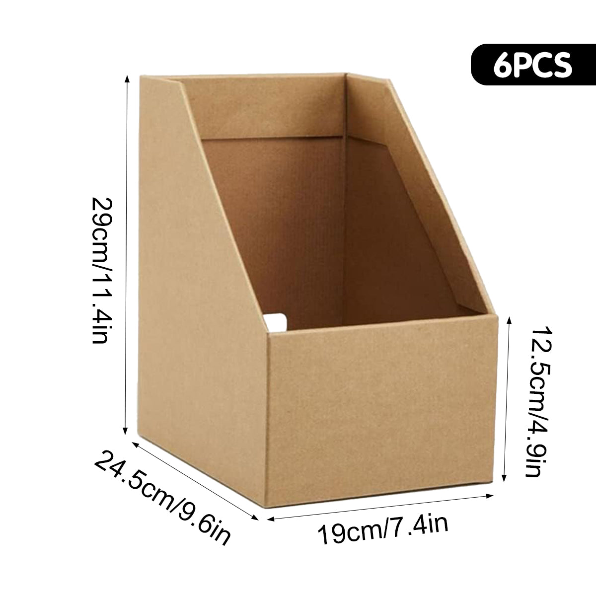 Kraft Paper Desktop Storage Boxes Document Organiser 6PCS