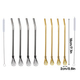 Straw Spoon Drink Strainer Stirrer 5PCS