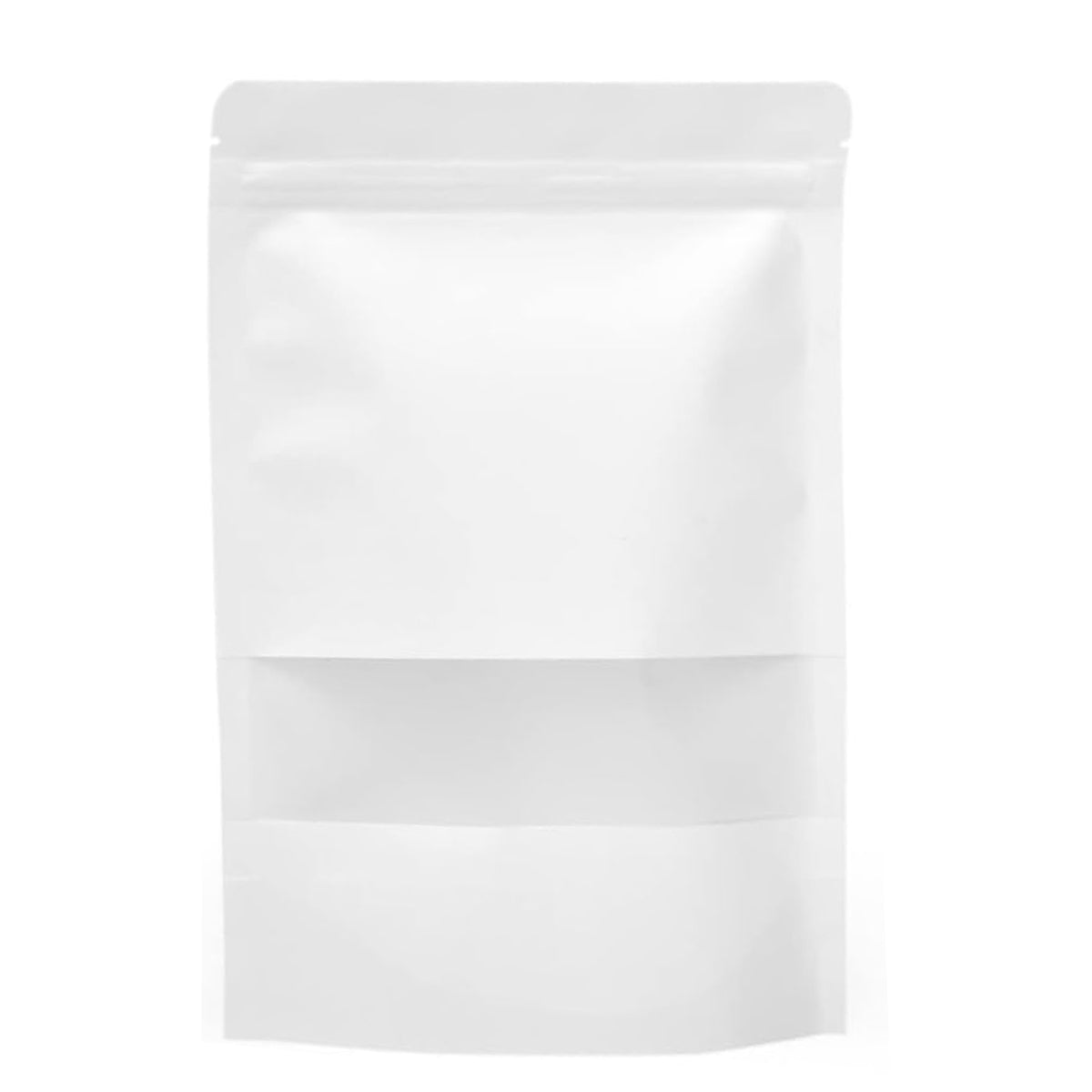 100PCS Kraft Paper Bags with Clear Window Zip Lock Stand-Up Packaging