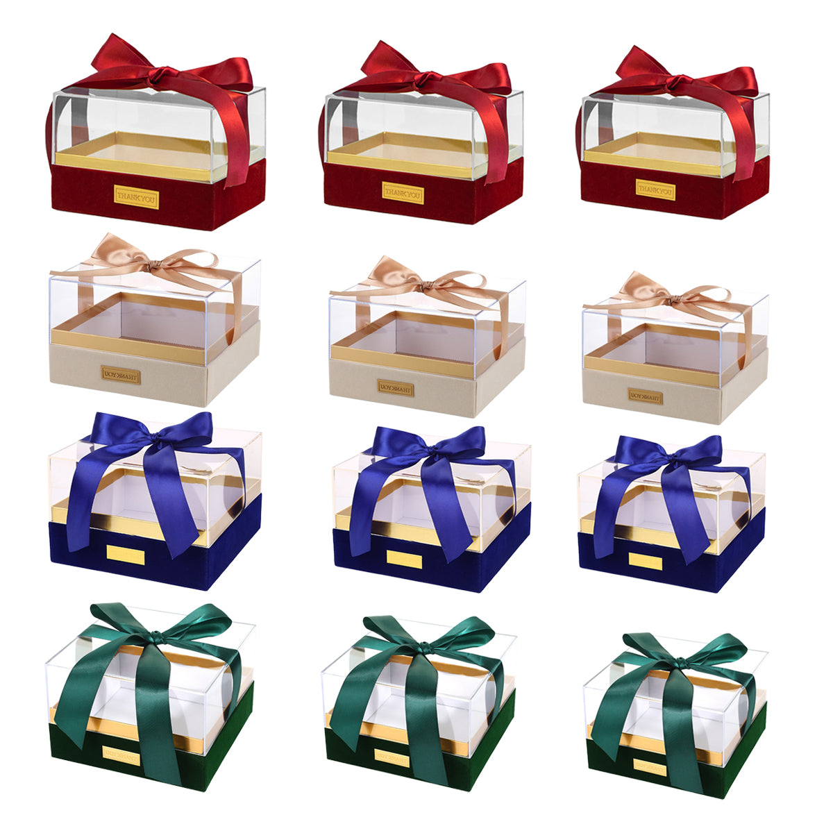 Clear Acrylic Gift Box with Bow for Display Packaging