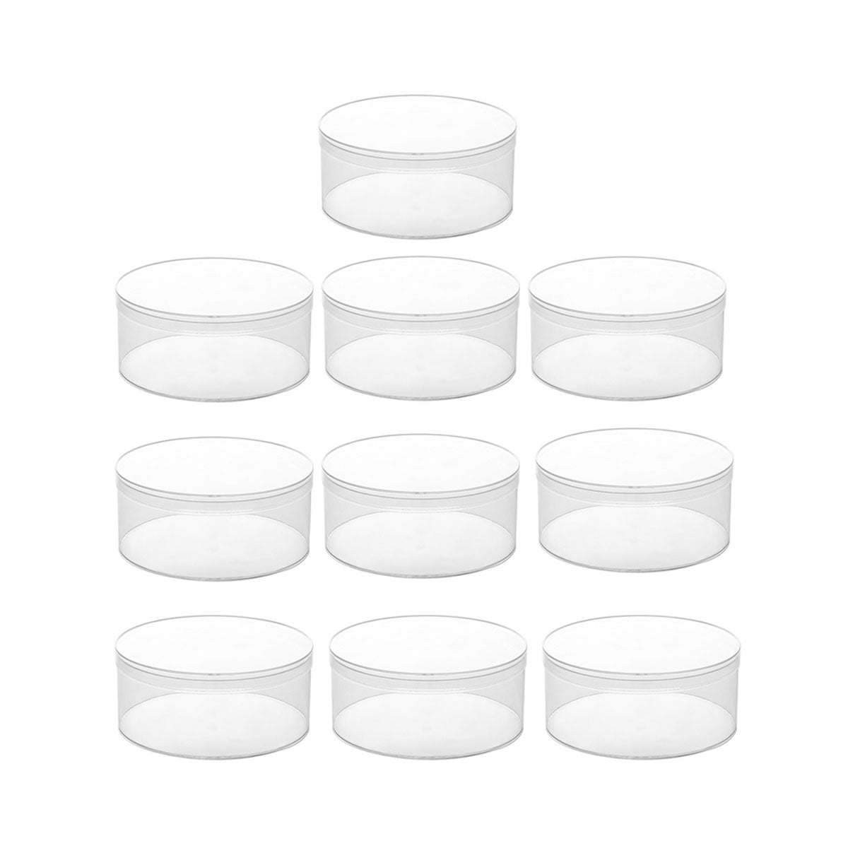 Transparent Plastic Round Box 10PCS