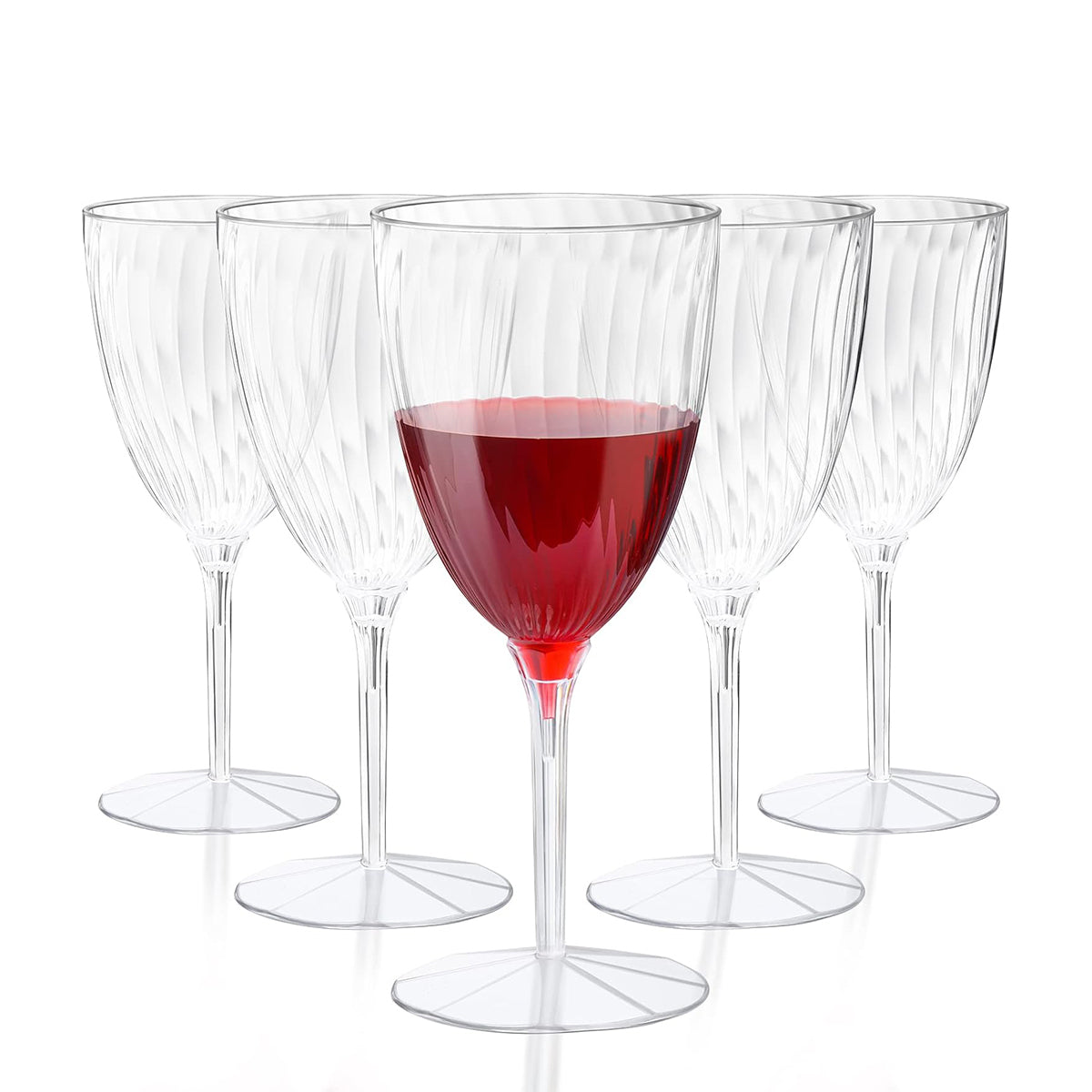 8pcs 210ml Plastic Twill Wine Glasses for Party Bar