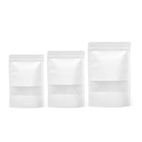 100PCS Kraft Paper Bags with Clear Window Zip Lock Stand-Up Packaging