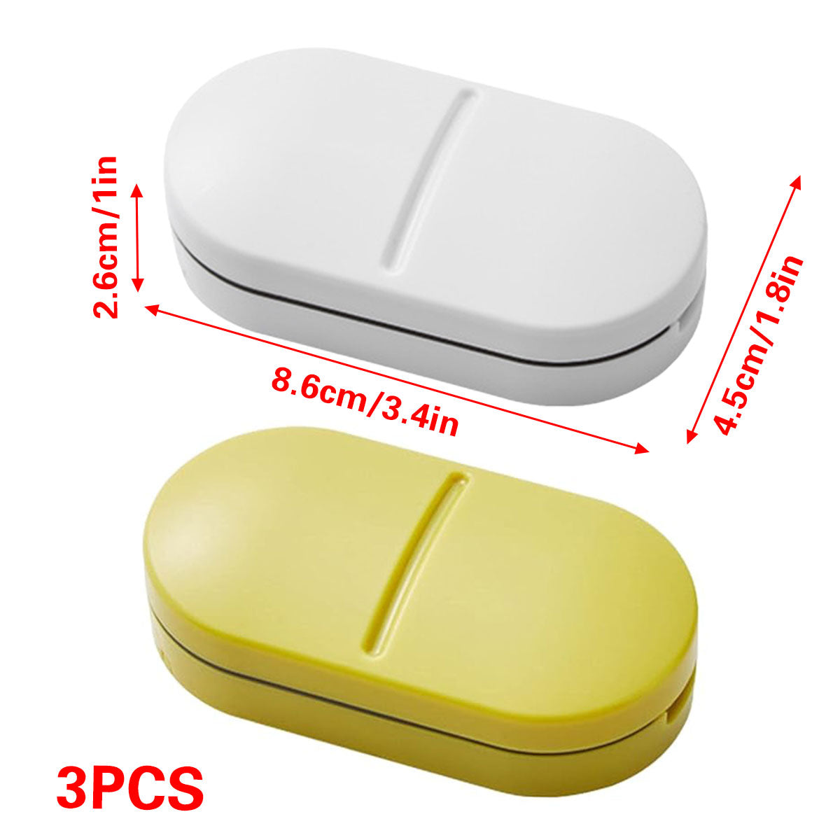 3pcs Tablet Cutter Pill Splitter Portable Medicine Organizer