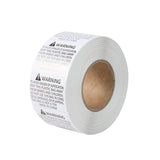 Anti-Choking Warning Labels Water-Based Adhesive Safety Stickers