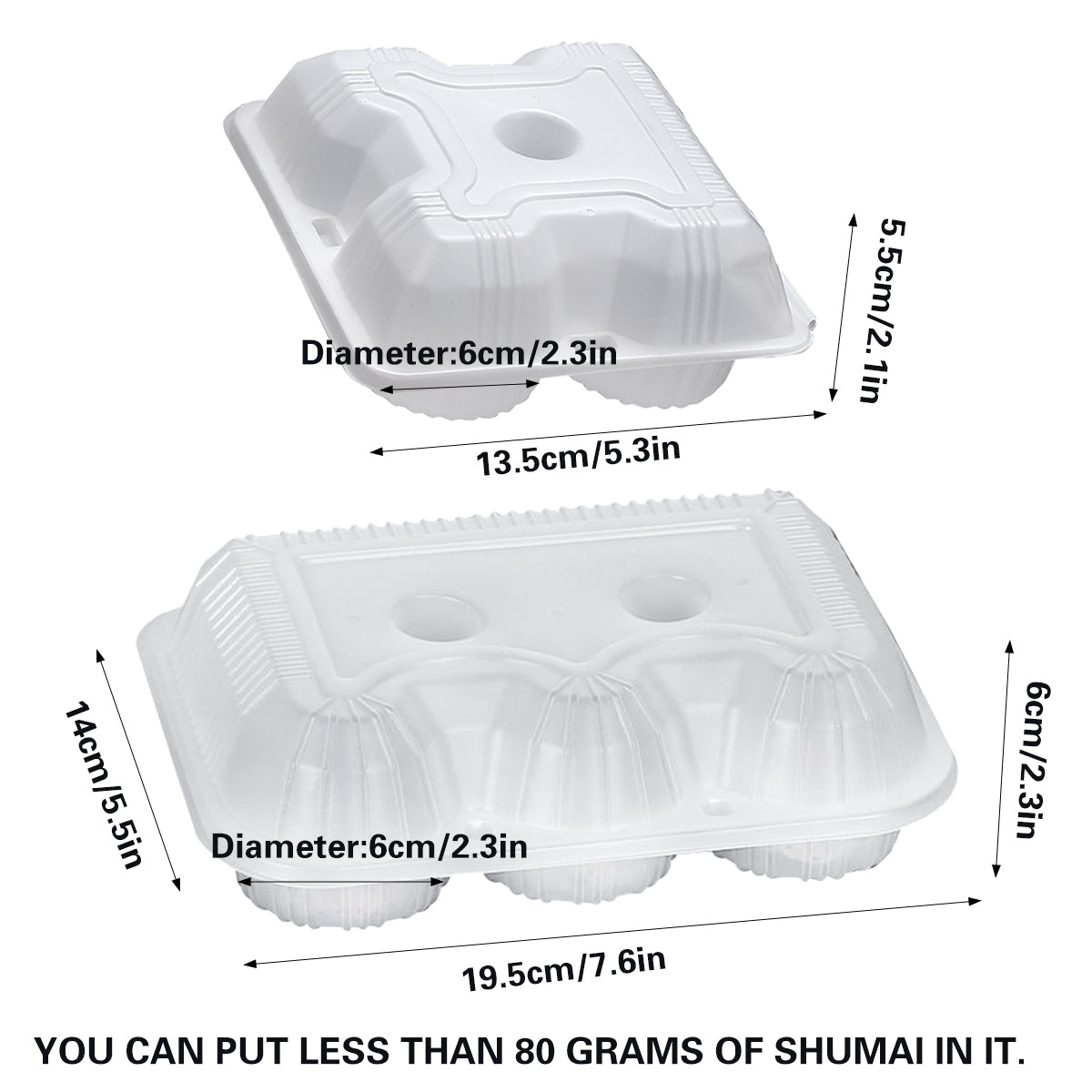 100PCS Disposable Food Containers 4 or 6 Grid Takeaway Meal Boxes