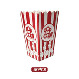 50PCS Greaseproof Popcorn Boxes Paperboard Snack Containers