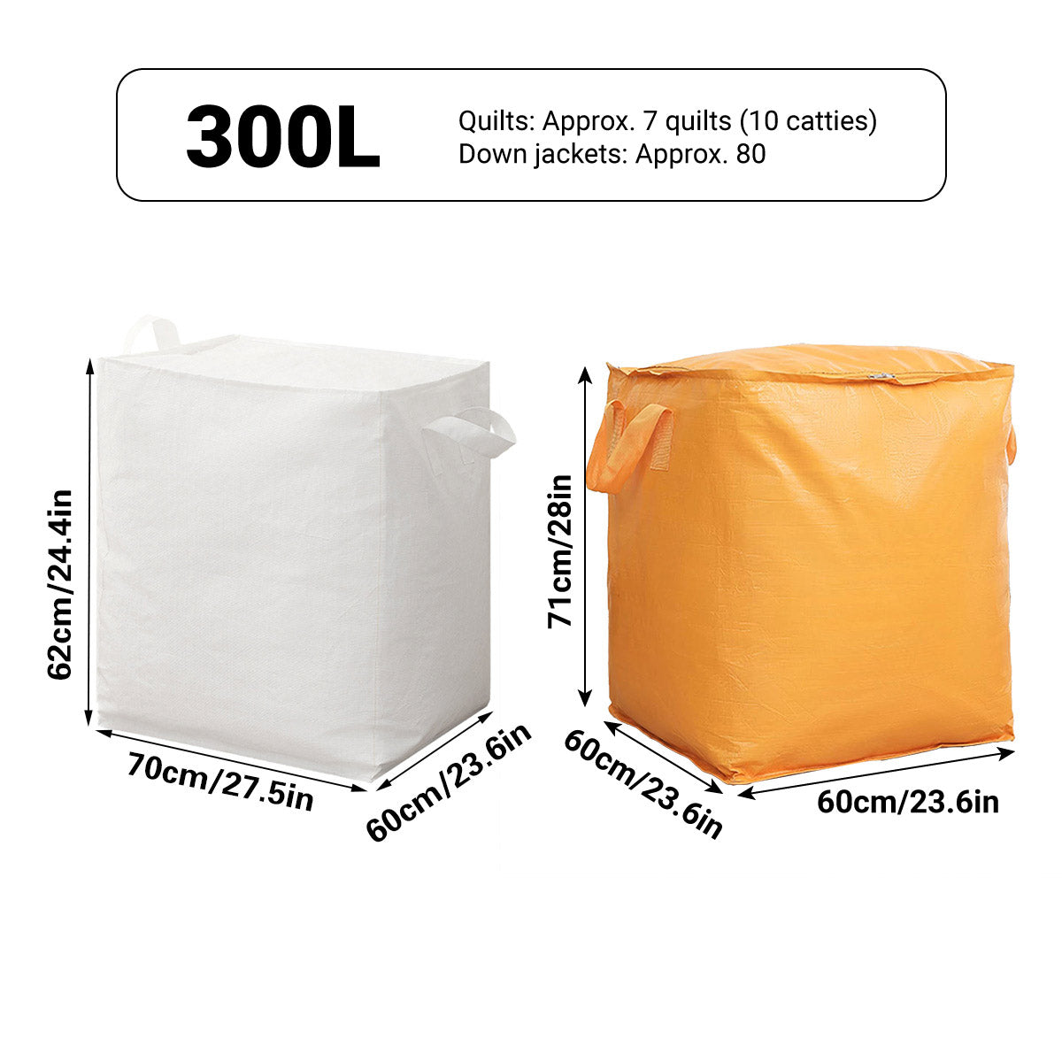 300PCS Large Capacity Clothes Quilt Storage Bag Waterproof Durable
