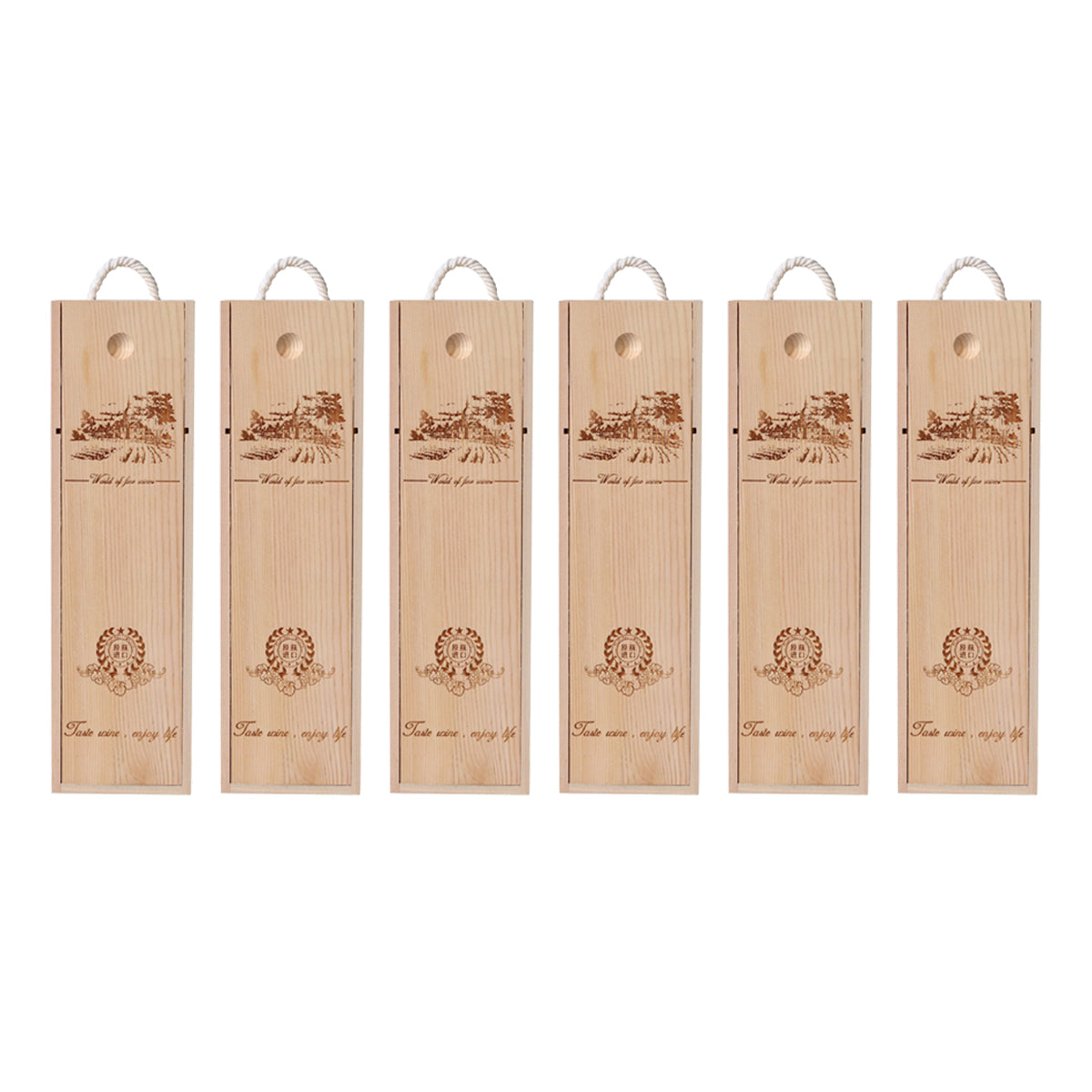 Red Wine Wooden Gift Box 6PCS Clamshell