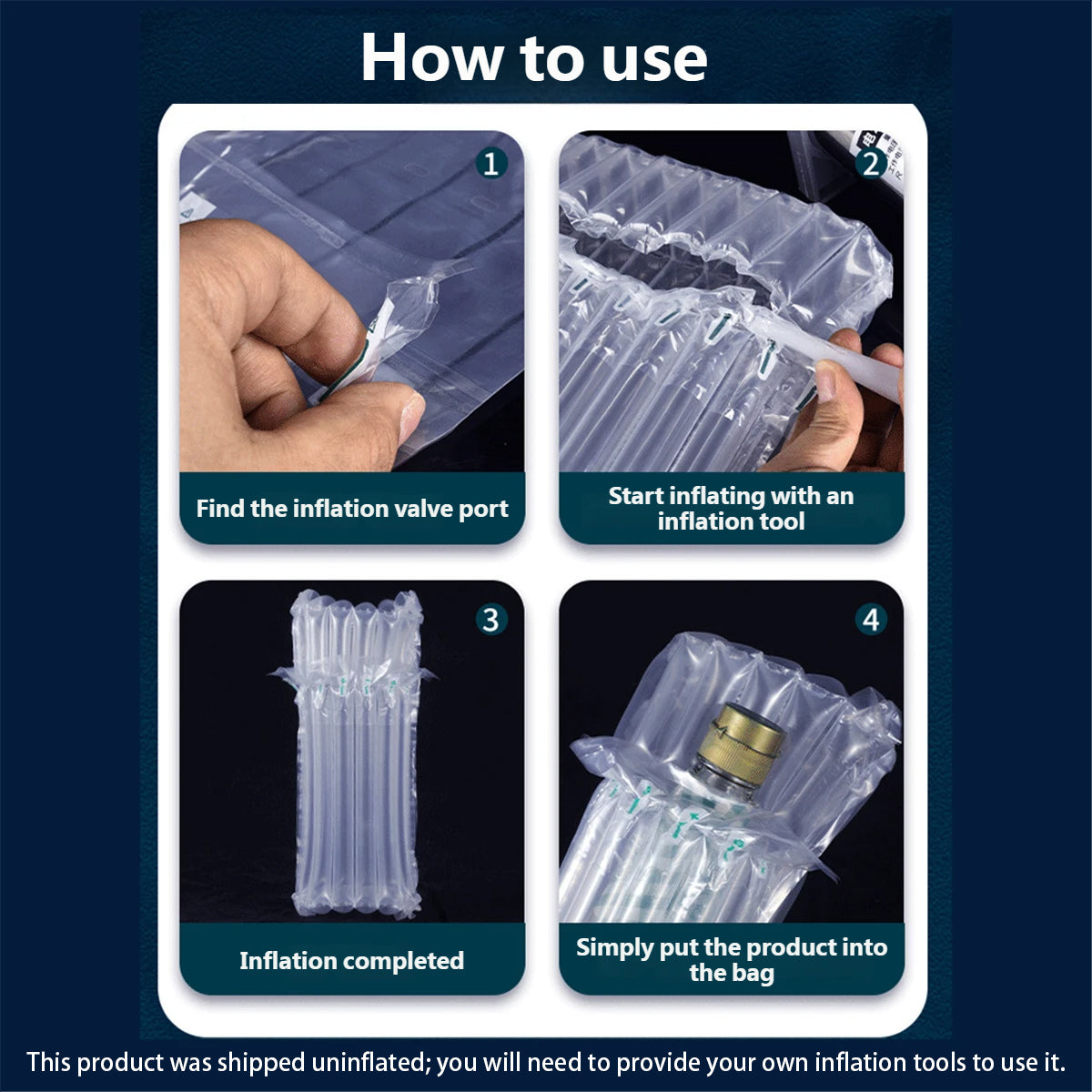 100PCS Clear Air Column Bags Shockproof Protective Packaging