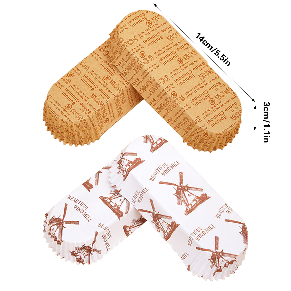 300PCS Bread Paper Cups Food Grade Oil Proof Heat Resistant