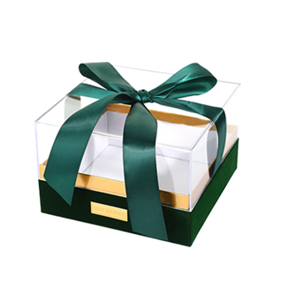 Clear Acrylic Gift Box with Bow for Display Packaging
