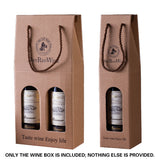 Handheld Wine Gift Box Single or Double Bottles Corrugated Cardboard Durable