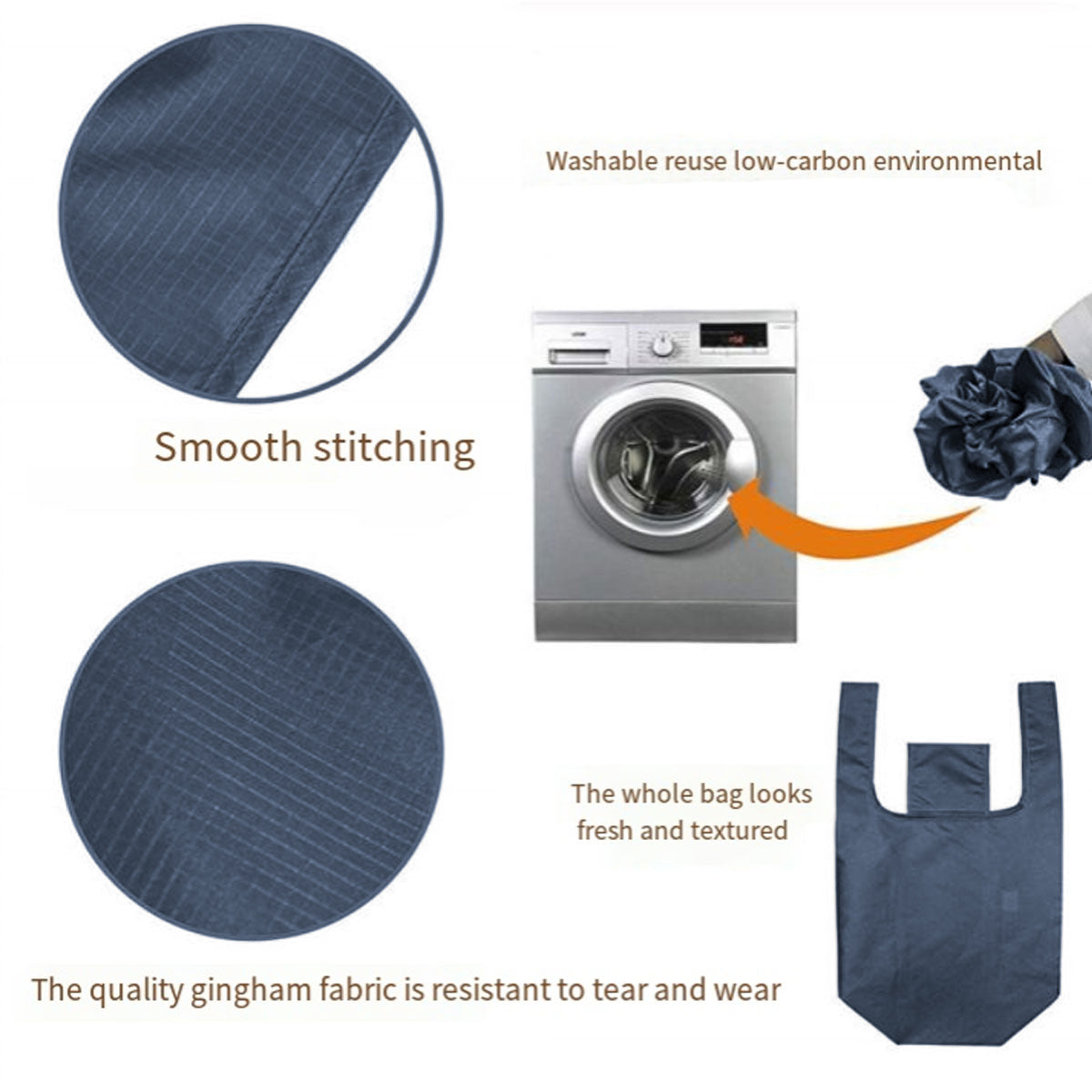 2PCS Reusable Foldable Portable Shopping Bags