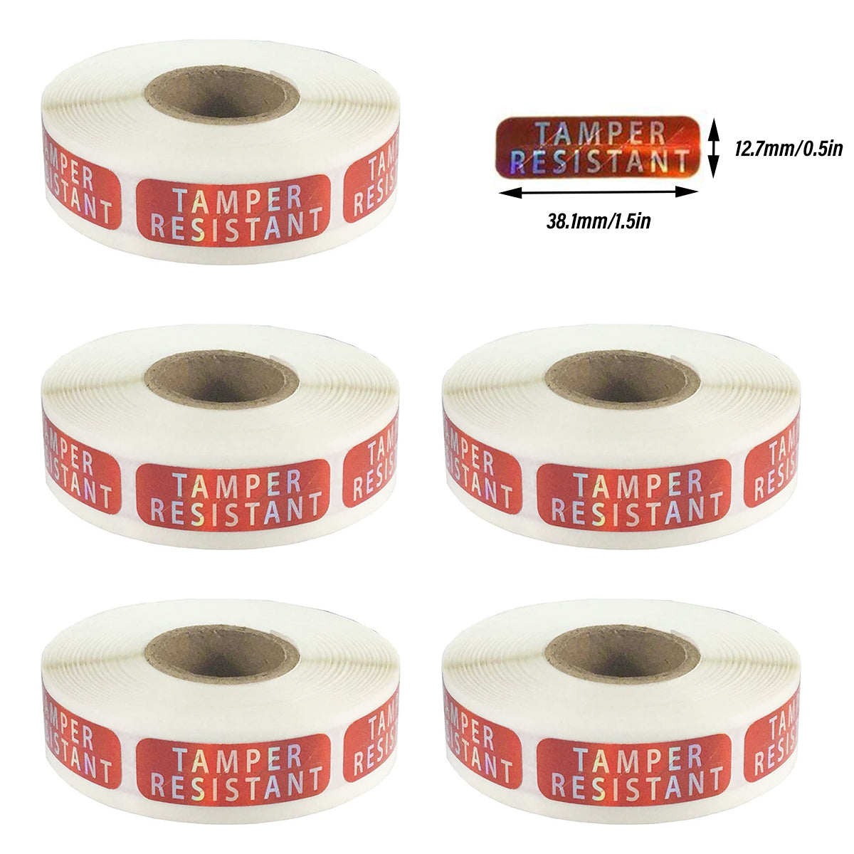 5 Rolls Tamper Proof Laser Security Sealing Stickers