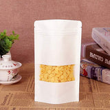 100PCS Kraft Paper Bags with Clear Window Zip Lock Stand-Up Packaging