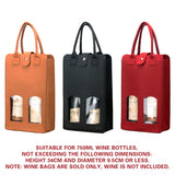Double Bottle Felt Wine Gift Bag with Window and Handle for Wine Packaging