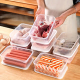 Transparent Crisper Airtight Food Storage Boxes 1200ml 8PCS