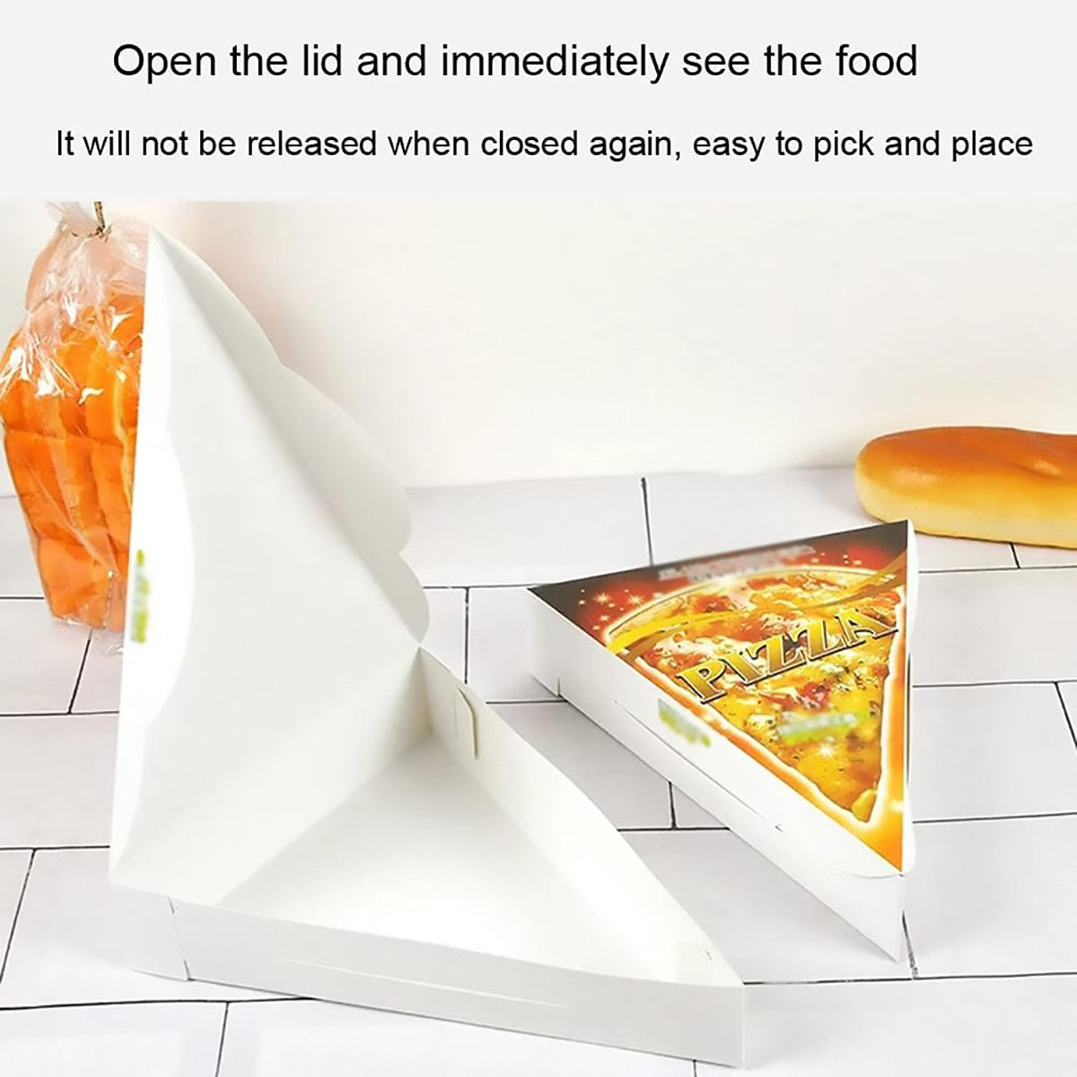 100 Pcs Triangle Pizza Box Food Grade Material Oil Proof Takeaway
