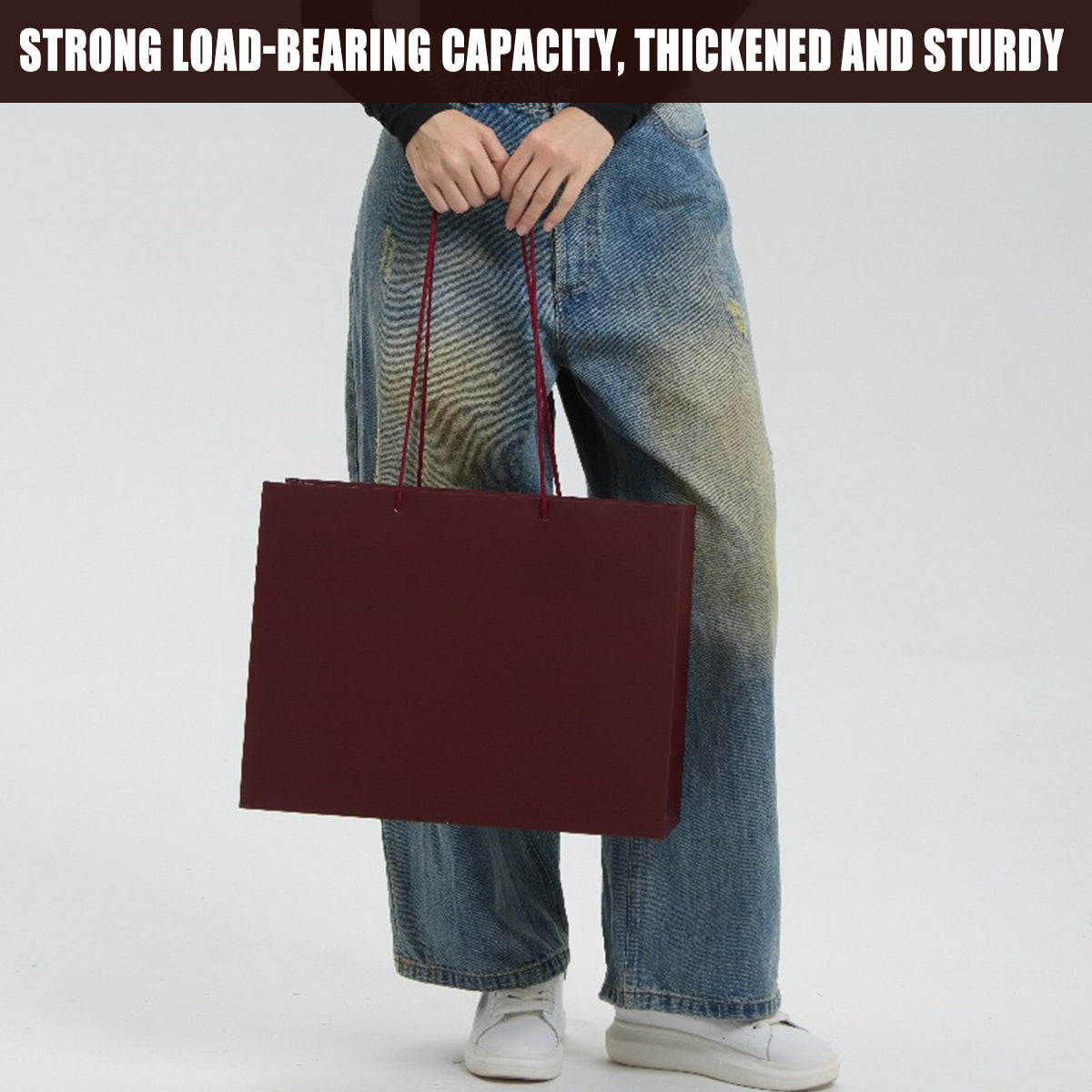 10PCS Clothing Gift Bags Durable Kraft Paper Shopping & Packaging