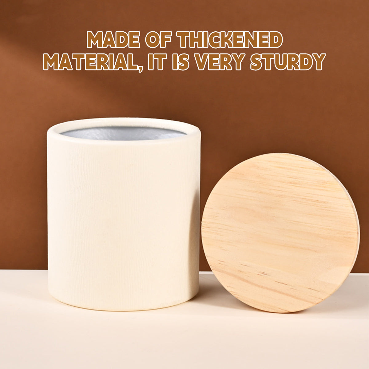 10PCS Kraft Paper Tube Canisters with Wooden Lids Tea Coffee Packaging