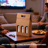 5PCS 3 Bottle Kraft Paper Wine Gift Boxes with Handle Packaging
