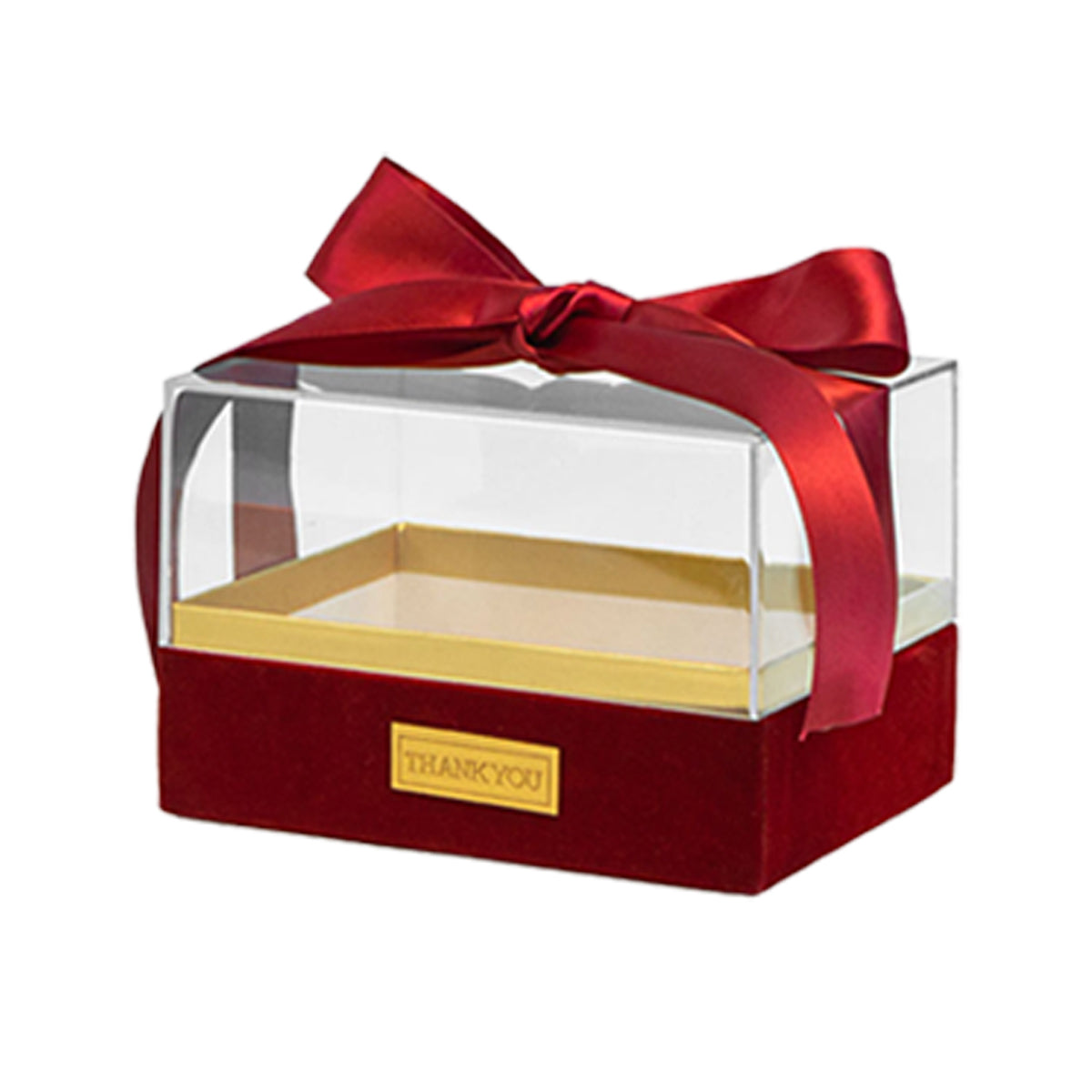 Clear Acrylic Gift Box with Bow for Display Packaging