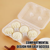 100PCS Disposable Food Containers 4 or 6 Grid Takeaway Meal Boxes