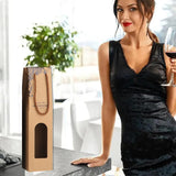 10PCS Wine Paper Bags Brown Kraft Single/Double Bottle Carrier