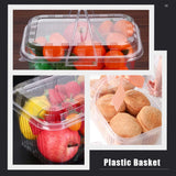 20pcs Transparent Plastic Fruit Boxes Handbasket Style