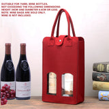 Double Bottle Felt Wine Gift Bag with Window and Handle for Wine Packaging