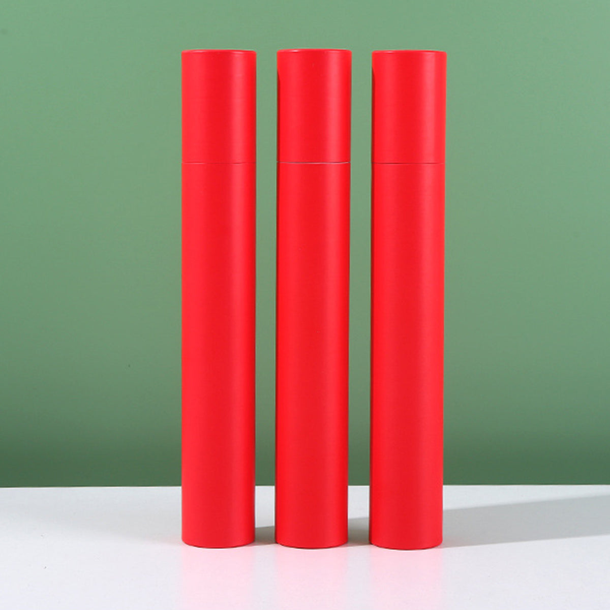 10PCS Red Cardboard Gift Wrap Paper Tubes 5.3x36.5cm