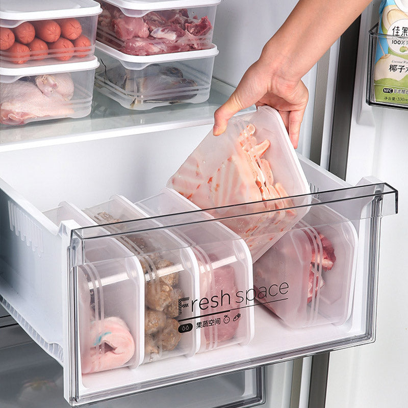 Transparent Crisper Airtight Food Storage Boxes 1200ml 8PCS