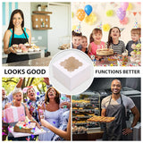 50PCS Cake Packaging Boxes with Transparent Window Durable