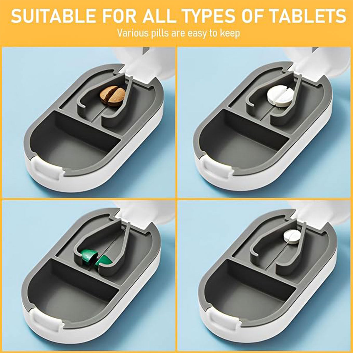 3pcs Tablet Cutter Pill Splitter Portable Medicine Organizer