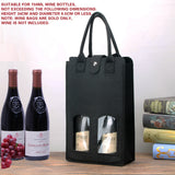 Double Bottle Felt Wine Gift Bag with Window and Handle for Wine Packaging