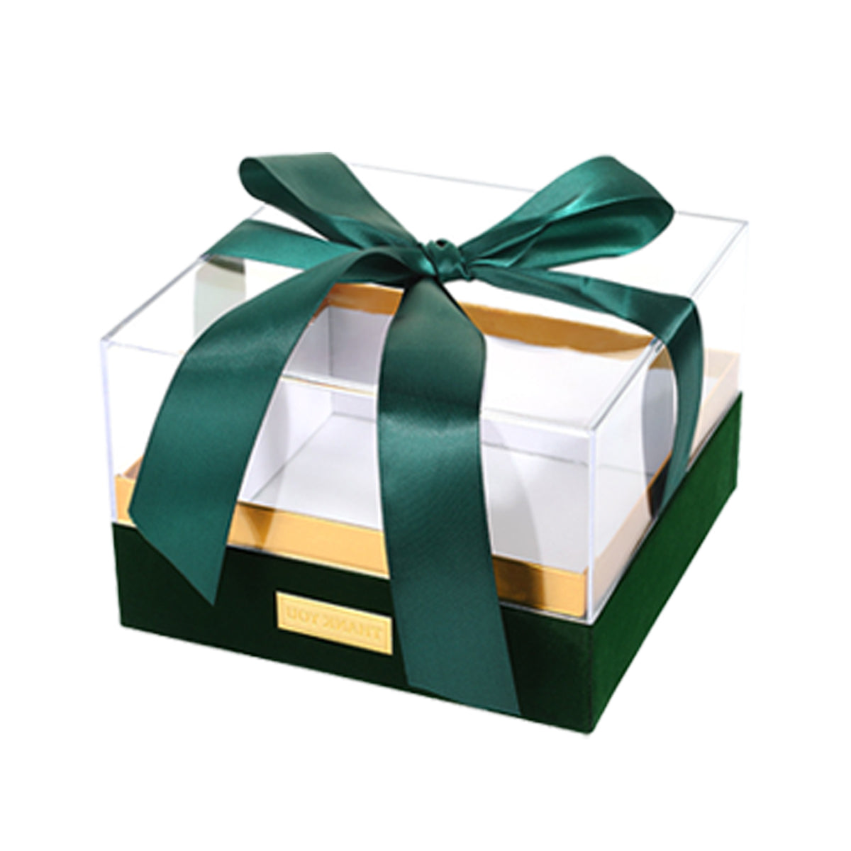 Clear Acrylic Gift Box with Bow for Display Packaging