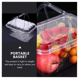 20pcs Transparent Plastic Fruit Boxes Handbasket Style