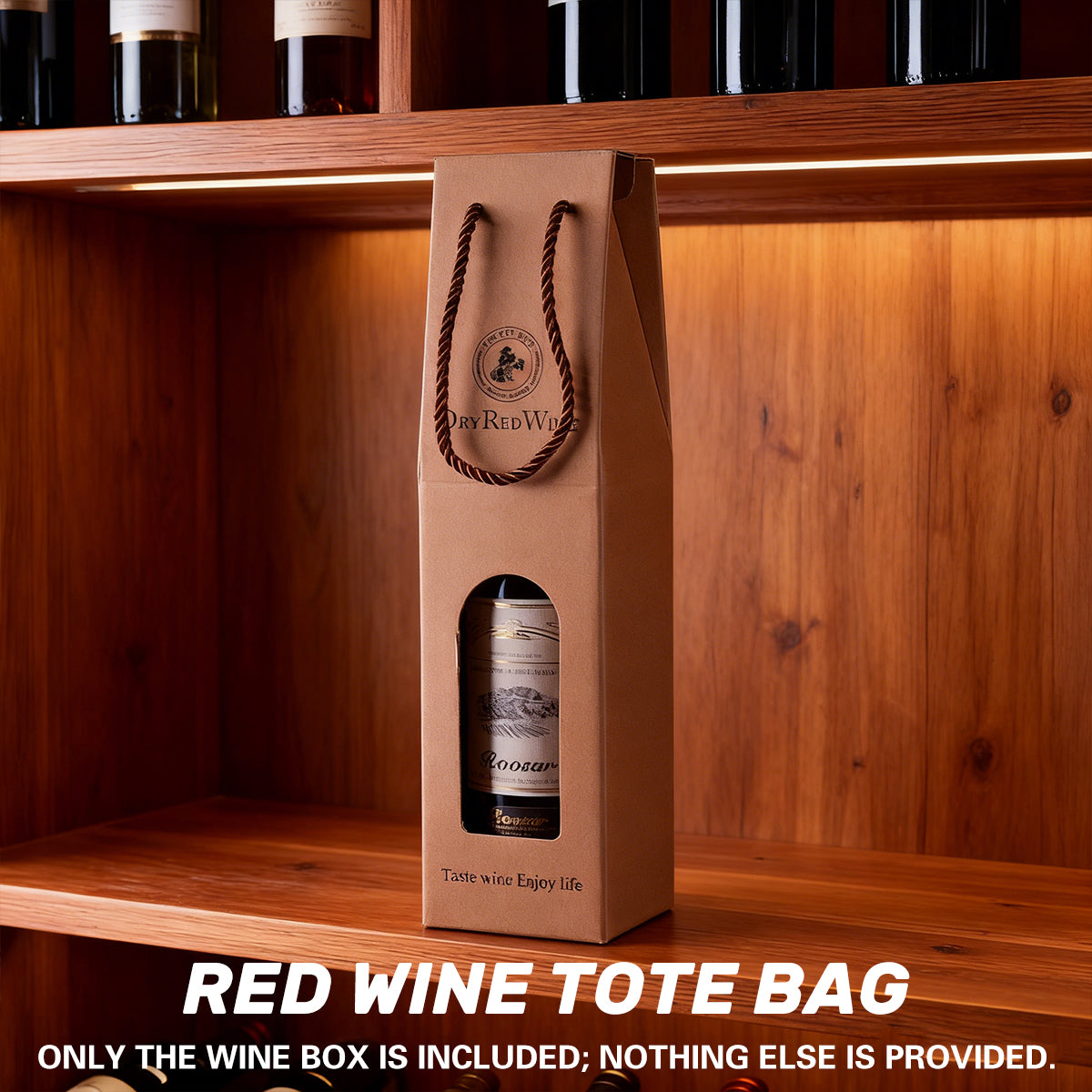 Handheld Wine Gift Box Single or Double Bottles Corrugated Cardboard Durable