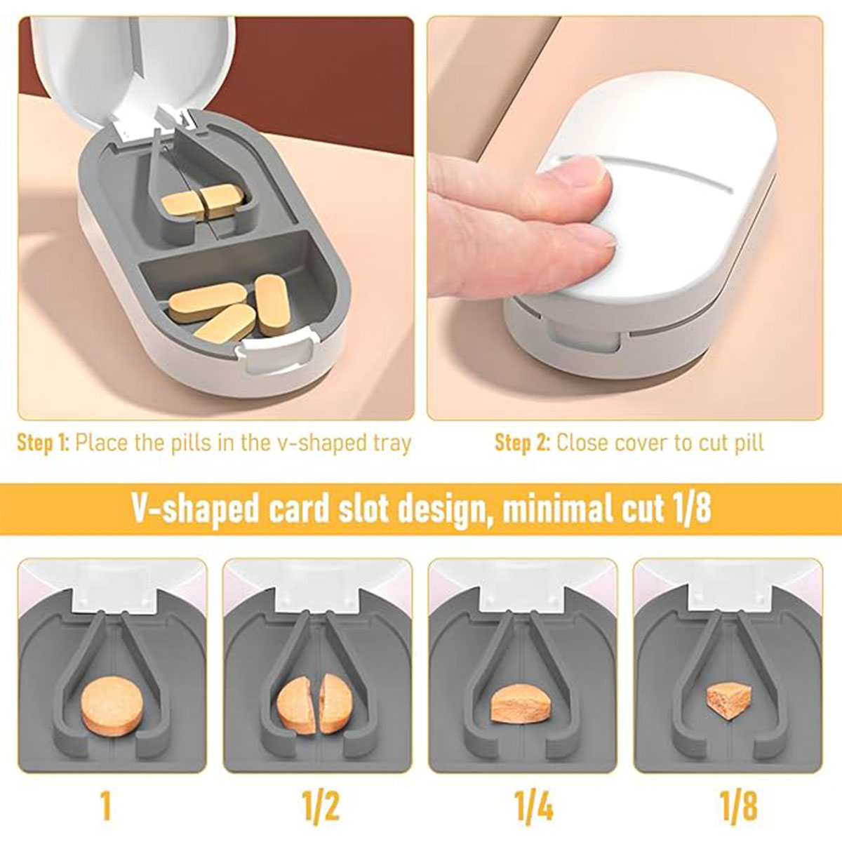 3pcs Tablet Cutter Pill Splitter Portable Medicine Organizer