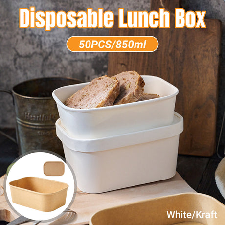 50PCS Takeaway Lunch Boxes With Lids Leakproof Food Grade