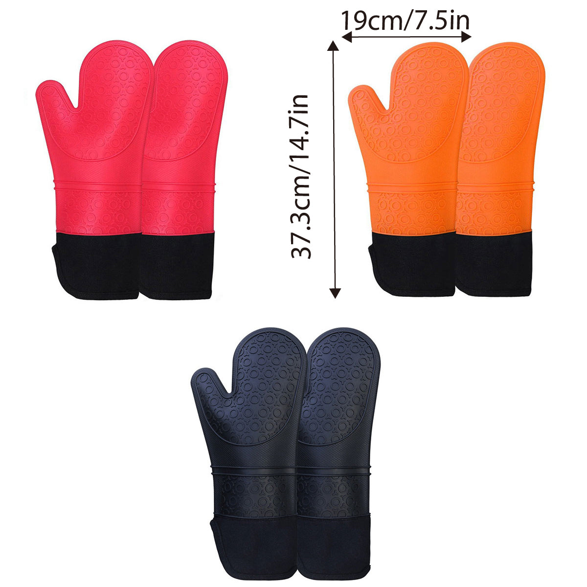 Insulated Oven Mitts Heat Resistant Gloves 2PCS