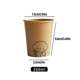 300PCS Disposable Paper Cups 250ml Food-Grade Leakproof