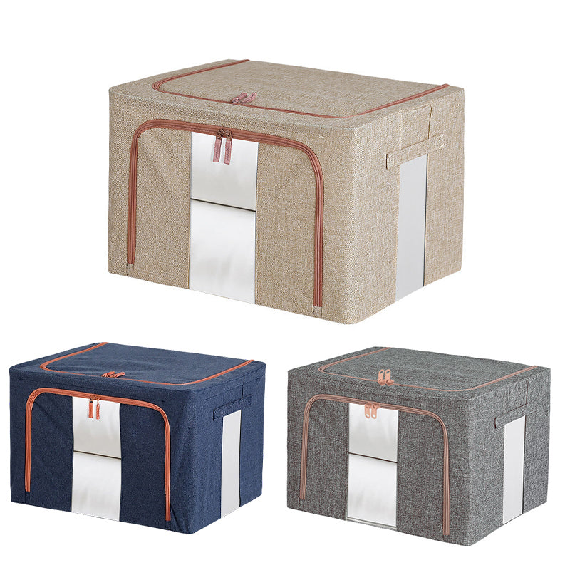 Linen Large Capacity Foldable Storage Box Organizer 3 Colors 1 PCS