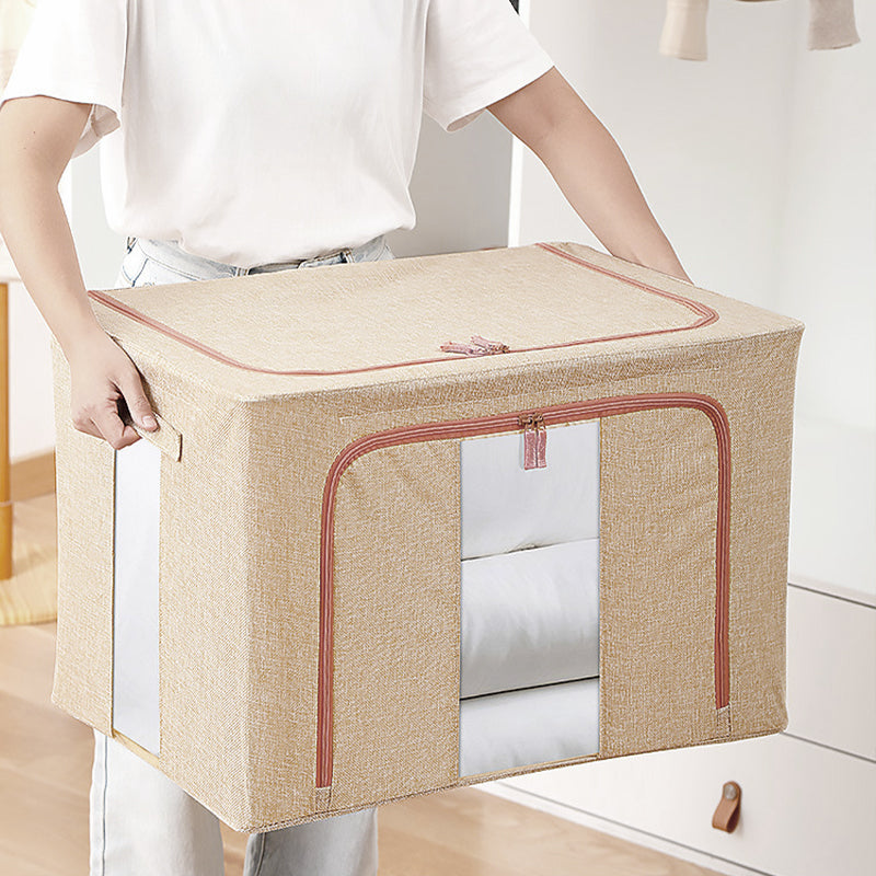 Linen Large Capacity Foldable Storage Box Organizer 3 Colors 1 PCS