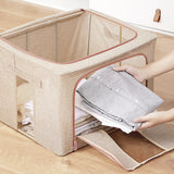 Linen Large Capacity Foldable Storage Box Organizer 3 Colors 1 PCS