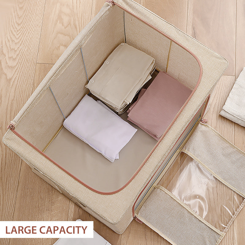 Linen Large Capacity Foldable Storage Box Organizer 3 Colors 1 PCS