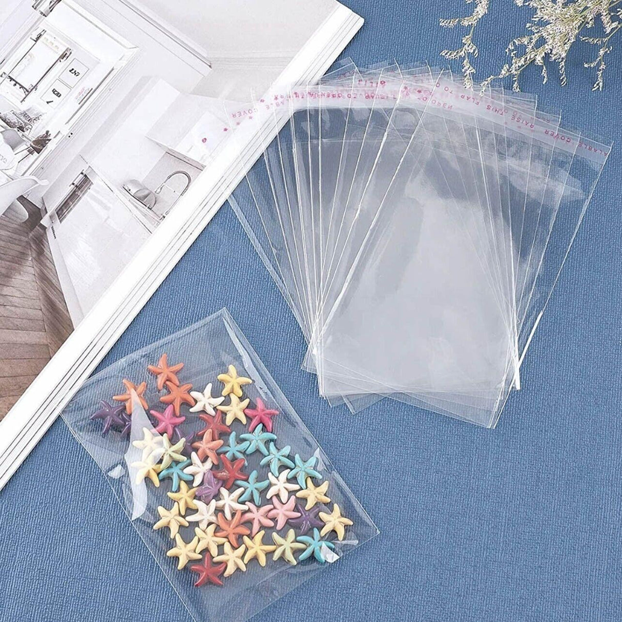 Cellophane Bags OPP Transparent Self-Sealing Durable Multiple Sizes ...