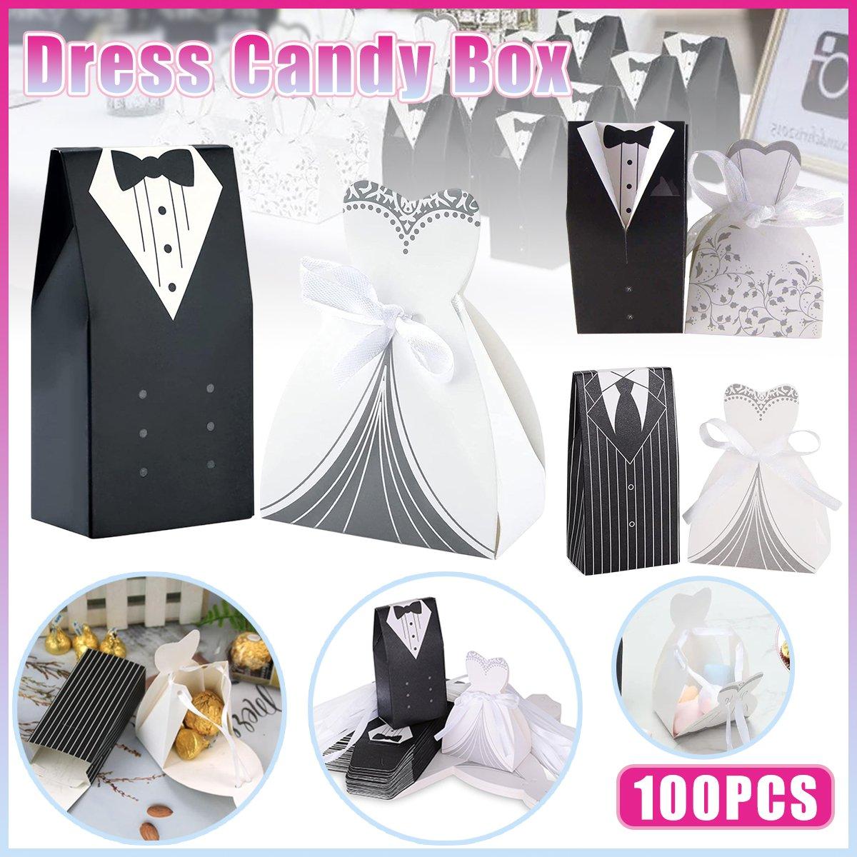 100PCS Evening Gown Themed Candy Box Cardboard